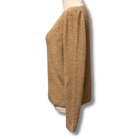 NWT &merci Camel Soft Knit Puff Sleeve Sweater – Size S / Small | Cozy - Picture 3 of 6